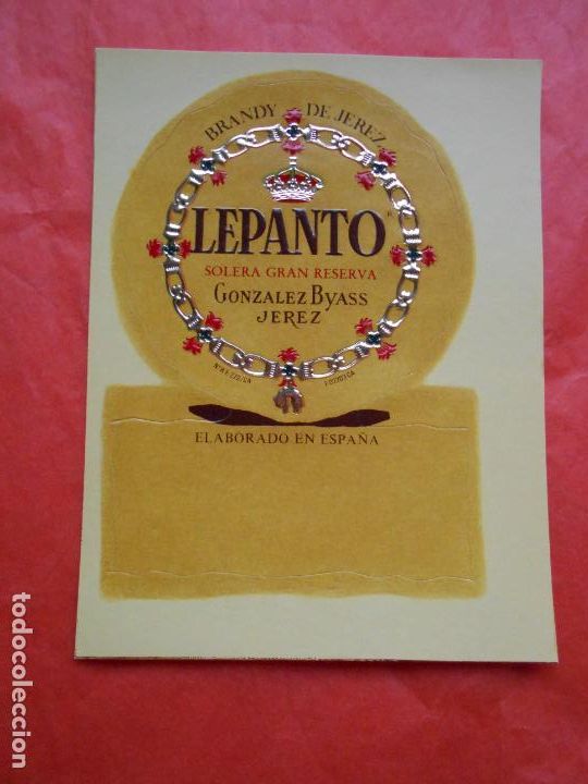 Etiquetas antiguas: Etiqueta brandy Lepanto Gonzalo Byass