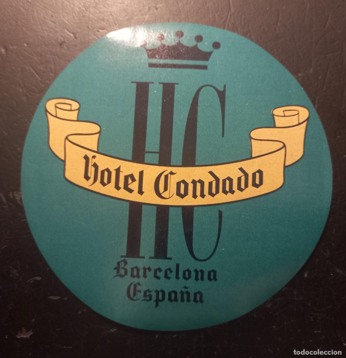 Etiquetas antiguas: Etiqueta de papel HOTEL CONDADO, BARCELONA 10 CM
