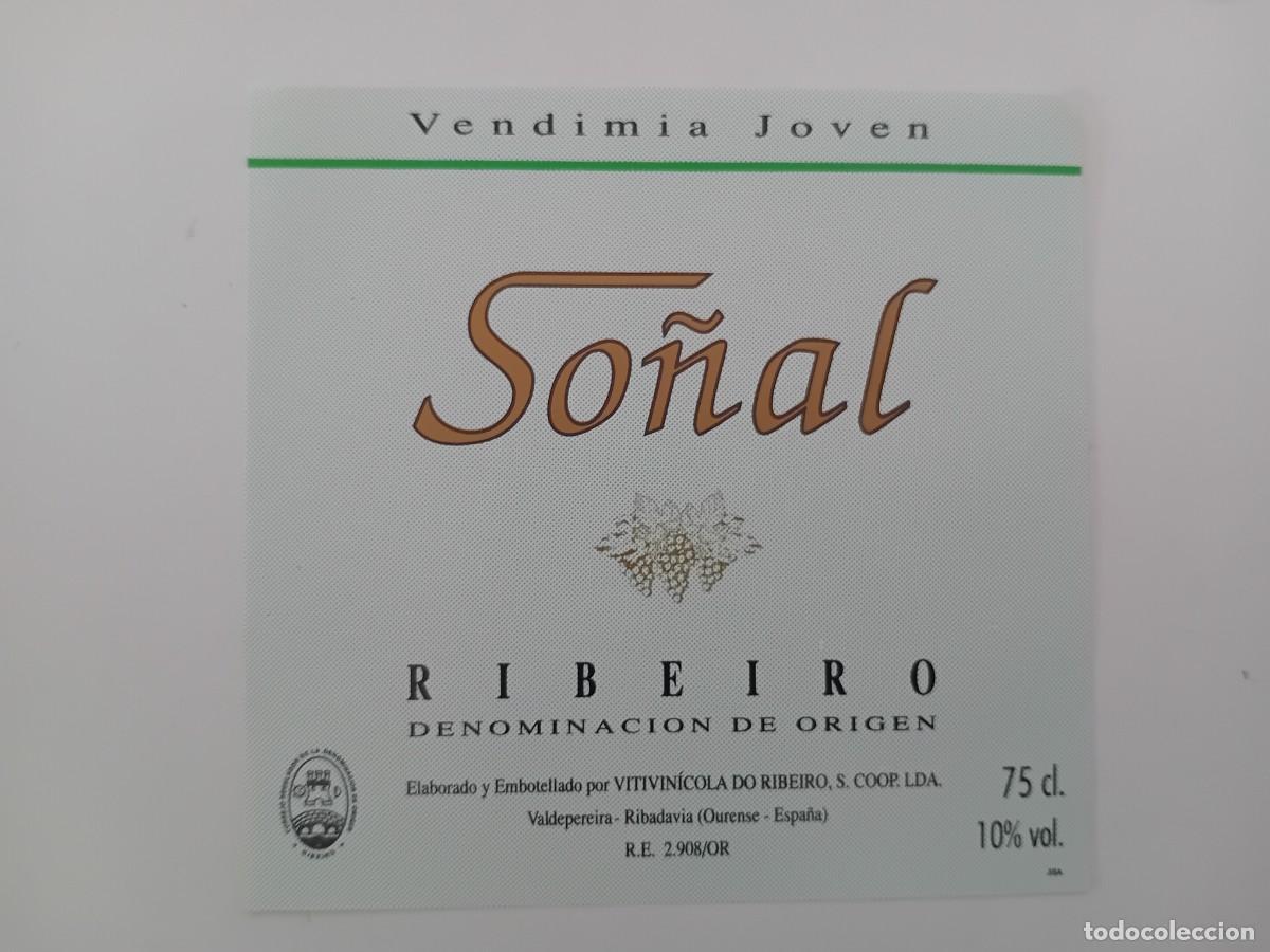 Etiquetas antiguas: ETIQUETA VINO SO&Ntilde;AL RIBEIRO ORENSE