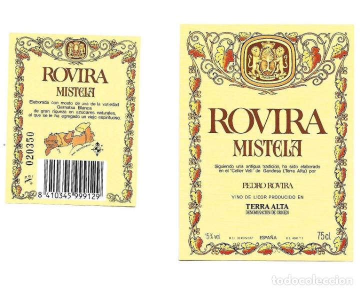 Etichette antiche: MISTELA ROVIRA VINO DE LICOR MORA LA NOVA TARRAGONA - ETIQUETA