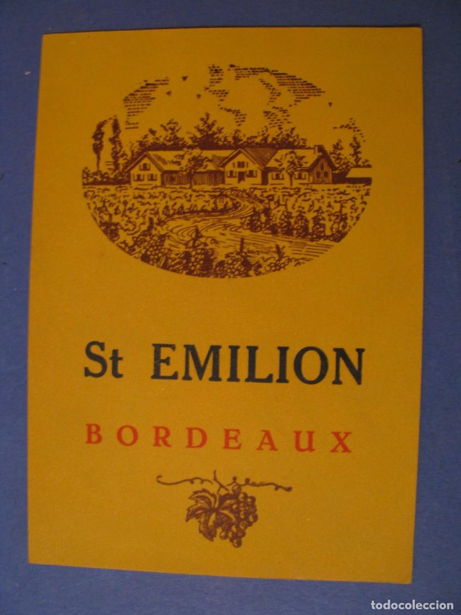 Etiquetas antiguas: ETIQUETA VINO. ST EMILION. BORDEAUX. 12X8,5 CM.