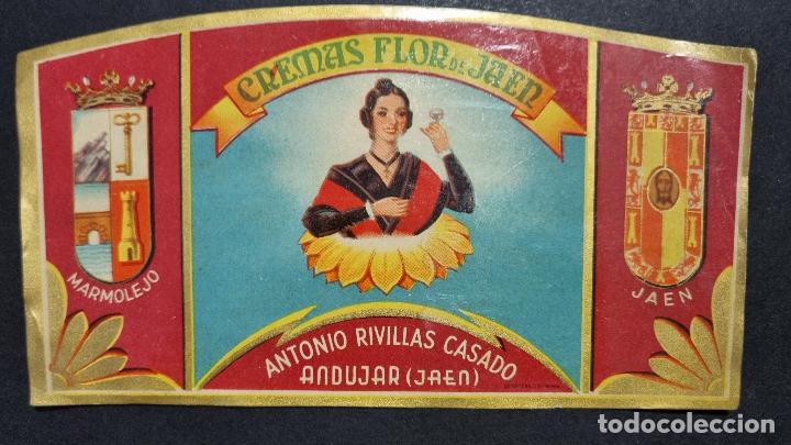 Etiquetas antiguas: ANTIGUA ETIQUETA ANIS CREMAS FLOR DE JAEN ANTONIO RIVILLAS CASADO ANDUJAR GRANDE ORIGINAL ER 595