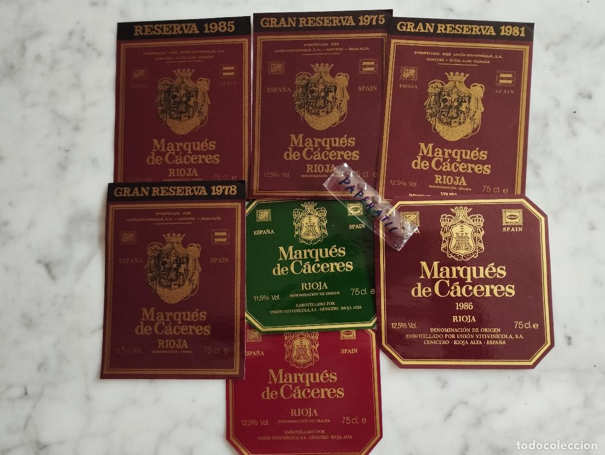 Etiquetas antiguas: 7 - ETIQUETAS DE VINO RIOJA - MARQUES DE CACERES -