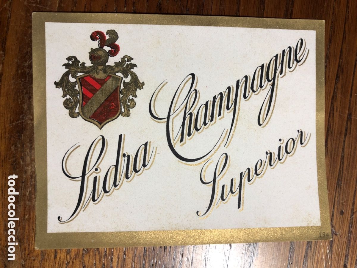 Etiquetas antiguas: Etiqueta publicidad sidra champagne superior