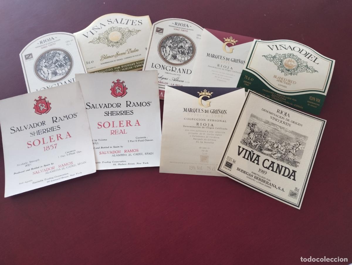 Alte Etiketten: 9 - ETIQUETAS -RIOJA-MARQUES DE GRI&Ntilde;ON-VI&Ntilde;A CANDA-SOLERA-LONGRANDE-VI&Ntilde;A ODIEL-VI&Ntilde;A SALTRES
