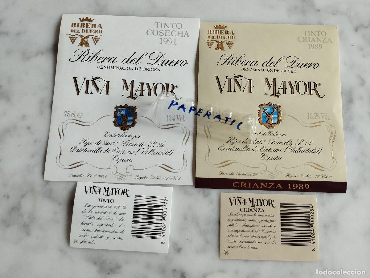 Etiquetas antiguas: 4 - ETIQUETAS - VINO RIBERA DEL DUERO VI&Ntilde;A MAYOR