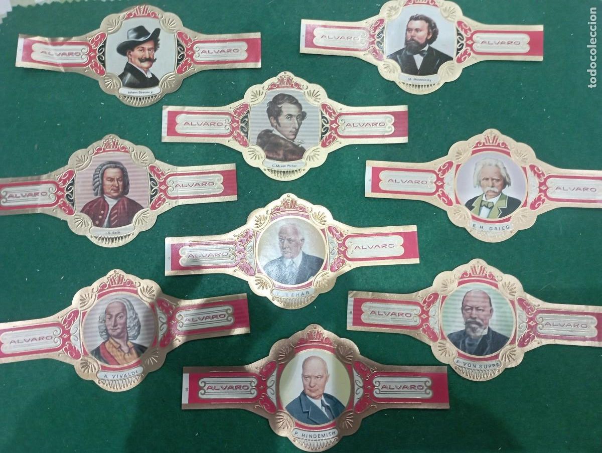 Etiquetas antiguas: Lote vitolinas Alvaro compositores - Foto 1