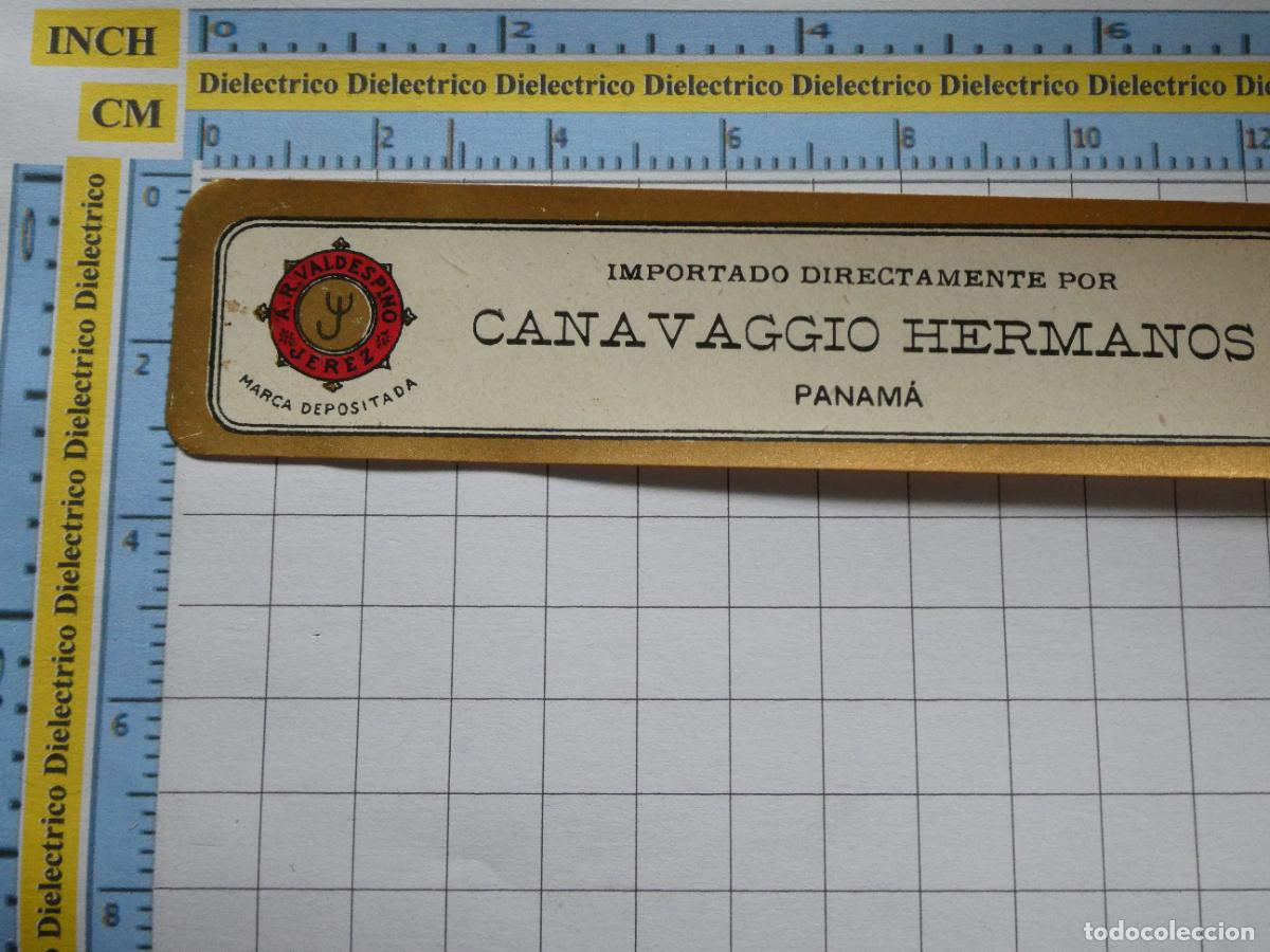 Old Labels: ANTIGUA ETIQUETA DE BEBIDAS. VINO LICORES. CANAVAGGIO HERMANOS PANAM&Aacute; VALDESPINO. 10