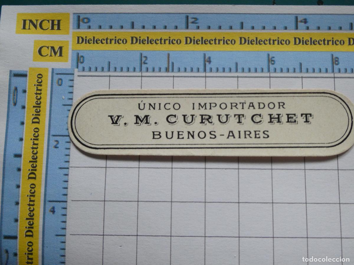 Etichette antiche: ANTIGUA ETIQUETA DE BEBIDAS. VINO LICORES. CURUTCHET BUENOS AIRES ARGENTINA. 19