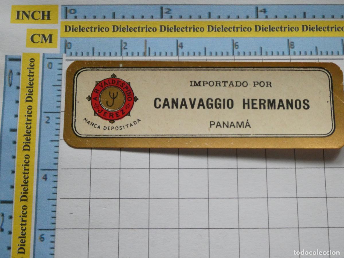 Old Labels: ANTIGUA ETIQUETA DE BEBIDAS. VINO LICORES. CANAVAGGIO HERMANOS PANAM&Aacute;. 25