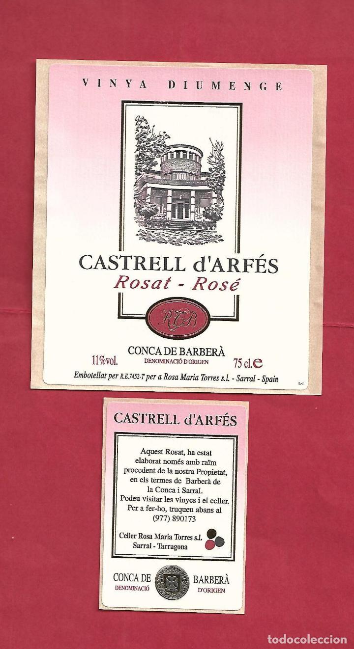 Etiquetas antiguas: CASTRELL D ARFES VINTAGE SARRAL CONCA BARBERA - VINO - ETIQUETA ORIGINAL
