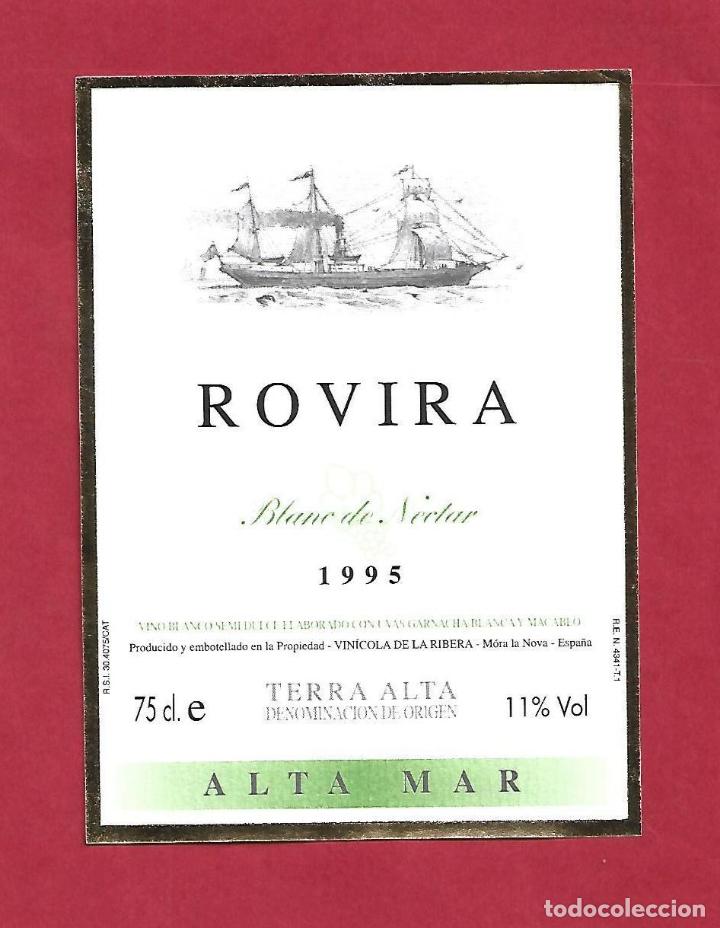Etiquetas antiguas: ROVIRA MORA LA NOVA TARRAGONA TERRA ALTA - VINO - ETIQUETA ORIGINAL