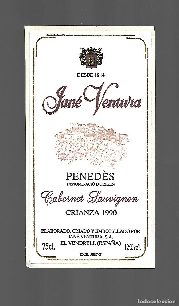 Etiquetas antiguas: jane ventura EL VENDRELL PENEDES - VINO - ETIQUETA ORIGINAL