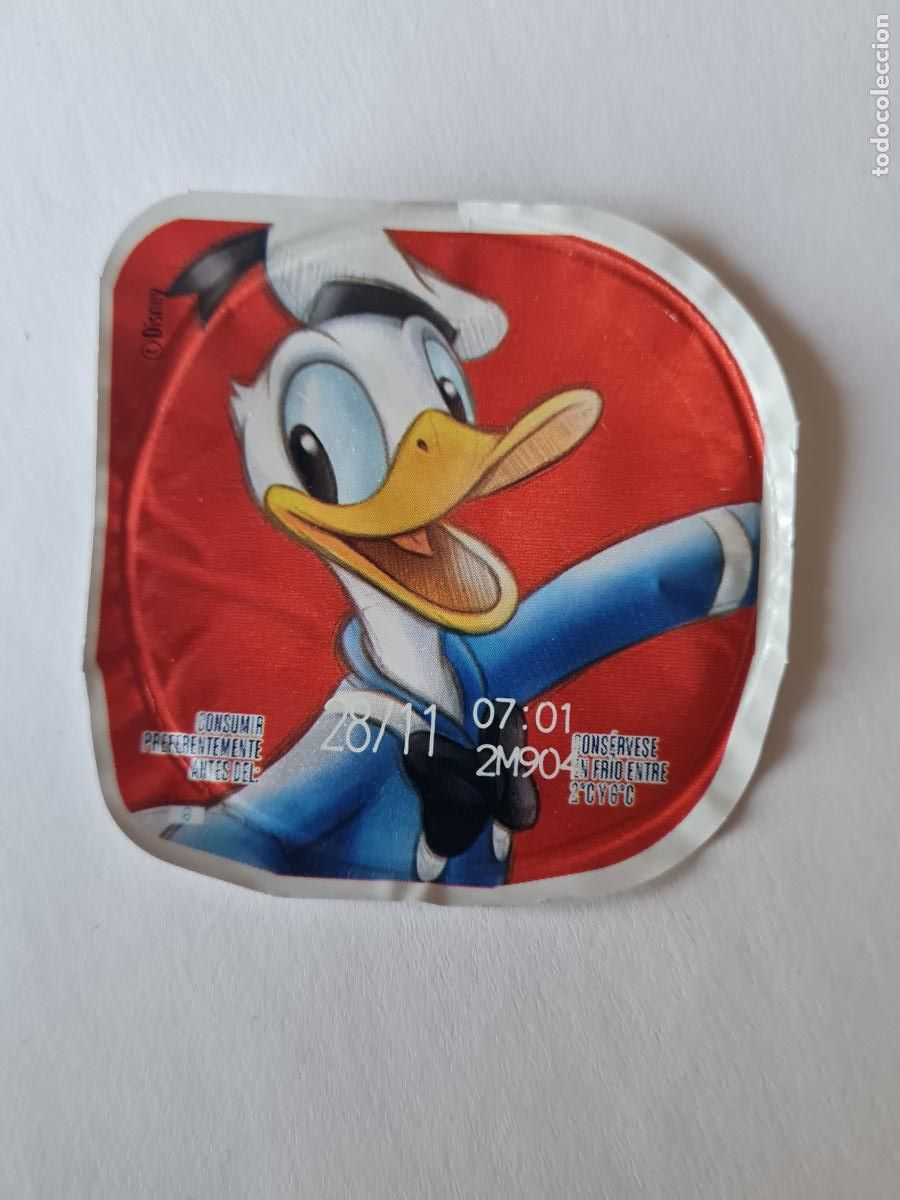 Etiquetas antiguas: DONALD DISNEY 100 ANIVERSARIO - TAPA YOGUR DANONE SABORES - 2023
