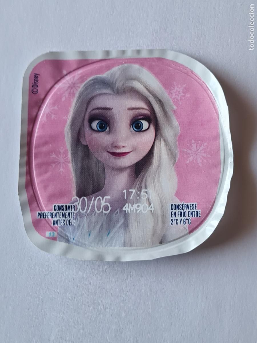 Etiquetas antiguas: ELSA POSE 1 FROZEN - DISNEY - TAPA YOGUR DANONE SABORES - 2023