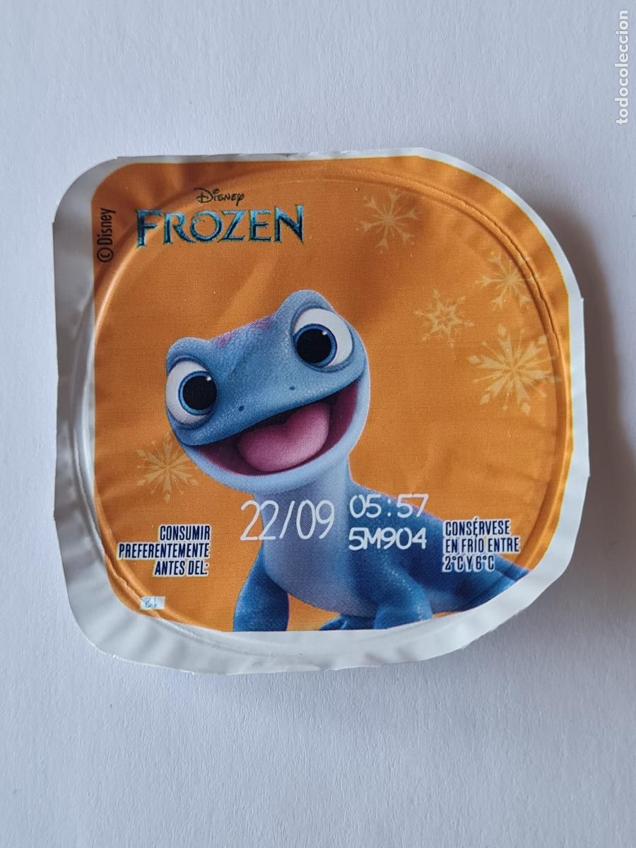 Etiquetas antiguas: BRUNI FROZEN - DISNEY - TAPA YOGUR DANONE SABORES - 2023