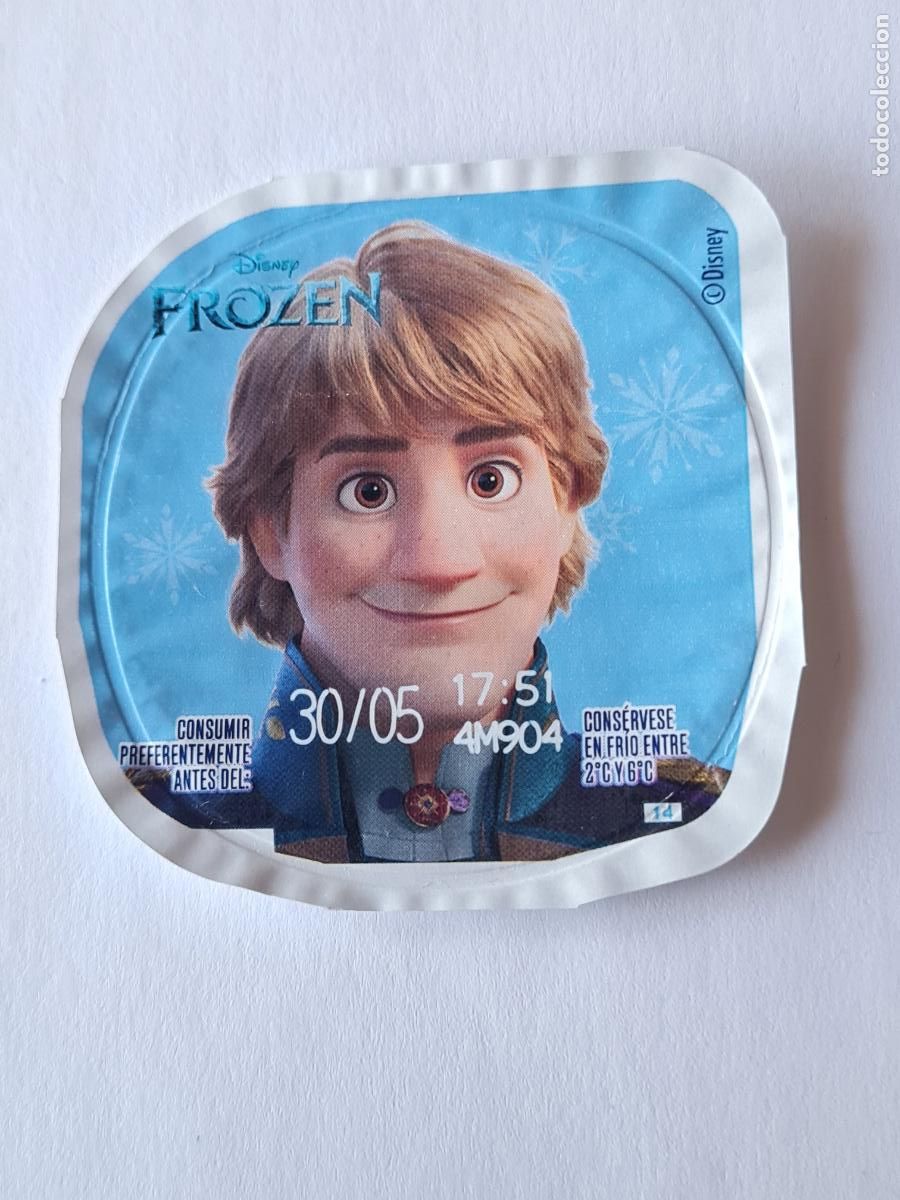 Etiquetas antiguas: KRISTOFF FROZEN - DISNEY - TAPA YOGUR DANONE SABORES - 2023