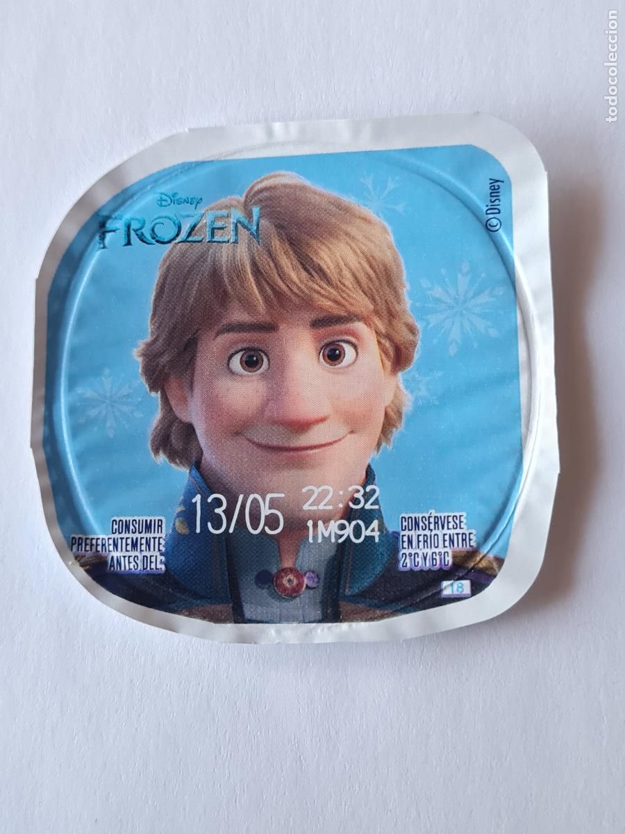 Etiquetas antiguas: KRISTOFF FROZEN - DISNEY - TAPA YOGUR DANONE SABORES - 2023