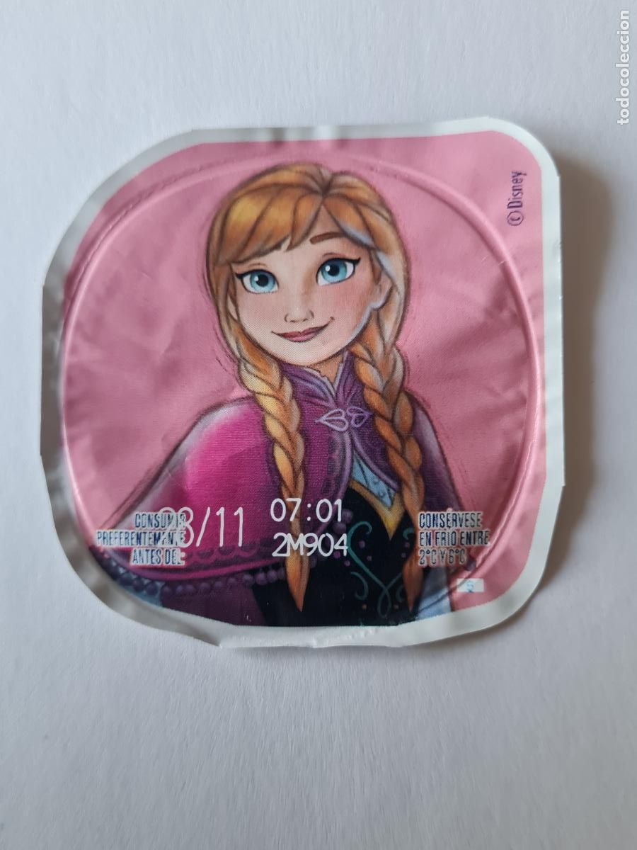 Etiquetas antiguas: ANNA-FROZEN DISNEY 100 ANIVERSARIO - TAPA YOGUR DANONE SABORES - 2023