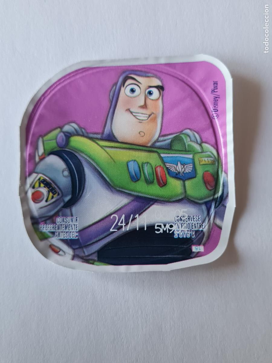 Etiquetas antiguas: BUZZ LIGHTYEAR DISNEY 100 ANIVERSARIO - TAPA YOGUR DANONE SABORES - 2023