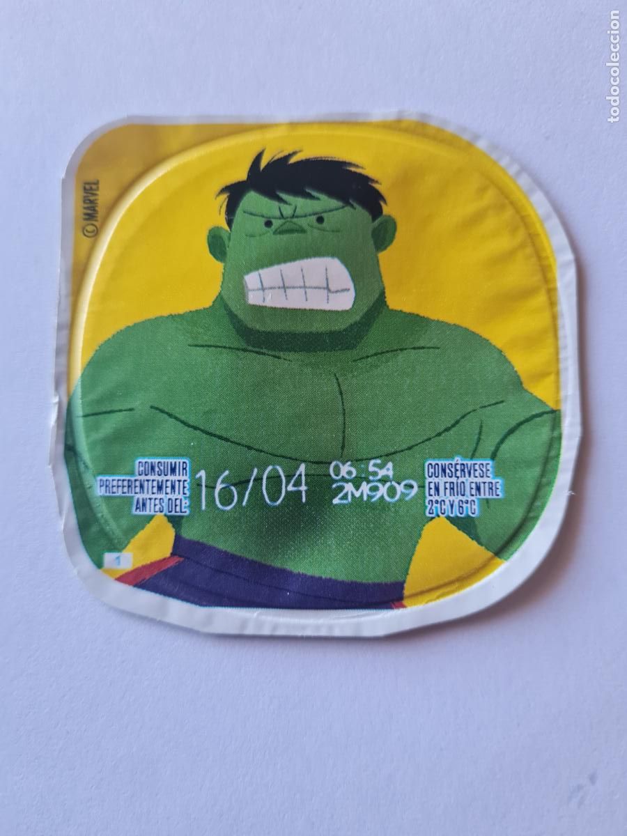 Etiquetas antiguas: HULK POSE 2 - MARVEL - DISNEY - TAPA YOGUR DANONE SABORES - 2023