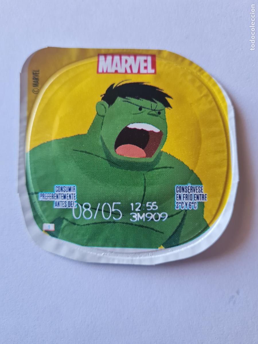 Etiquetas antiguas: HULK POSE 1 - MARVEL - DISNEY - TAPA YOGUR DANONE SABORES - 2023