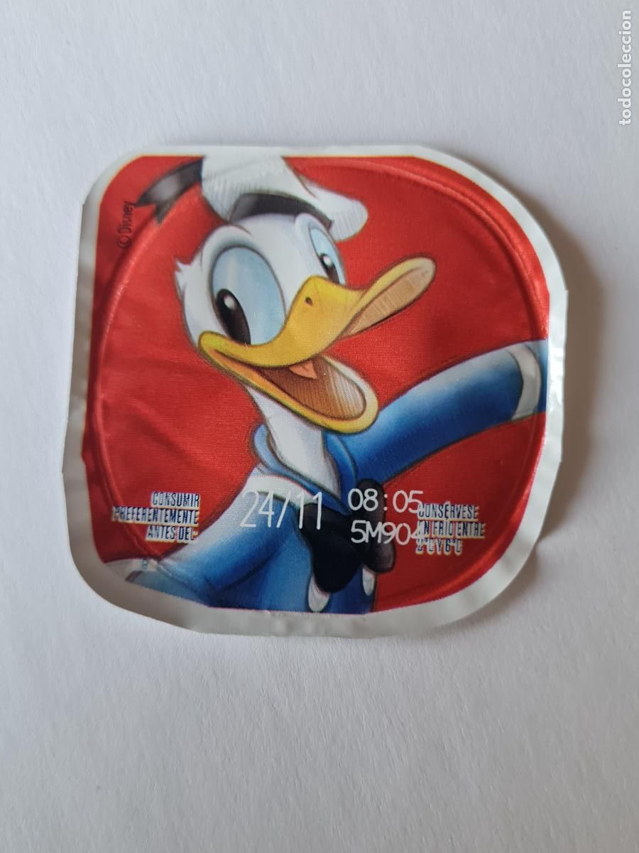 Etiquetas antiguas: DONALD DISNEY 100 ANIVERSARIO - TAPA YOGUR DANONE SABORES - 2023