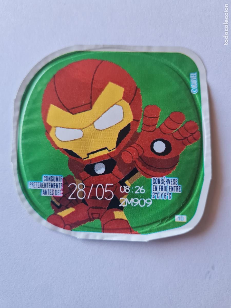 Etiquetas antiguas: IRON MAN POSE 2 - MARVEL - DISNEY - TAPA YOGUR DANONE SABORES - 2023