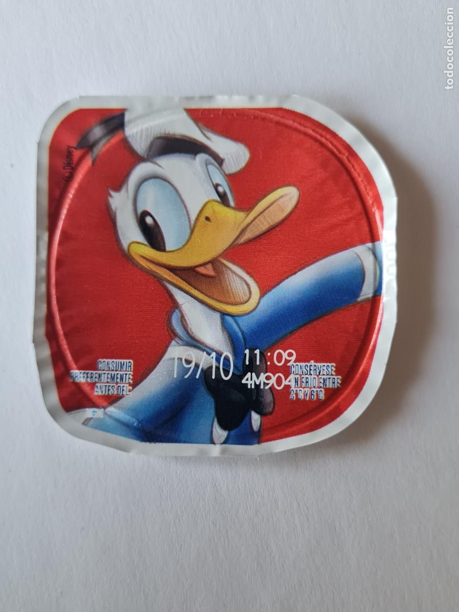 Etiquetas antiguas: DONALD DISNEY 100 ANIVERSARIO - TAPA YOGUR DANONE SABORES - 2023