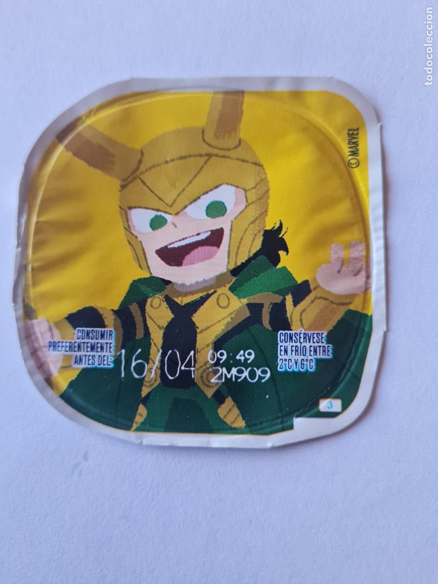 Etiquetas antiguas: LOKI - MARVEL - DISNEY - TAPA YOGUR DANONE SABORES - 2023