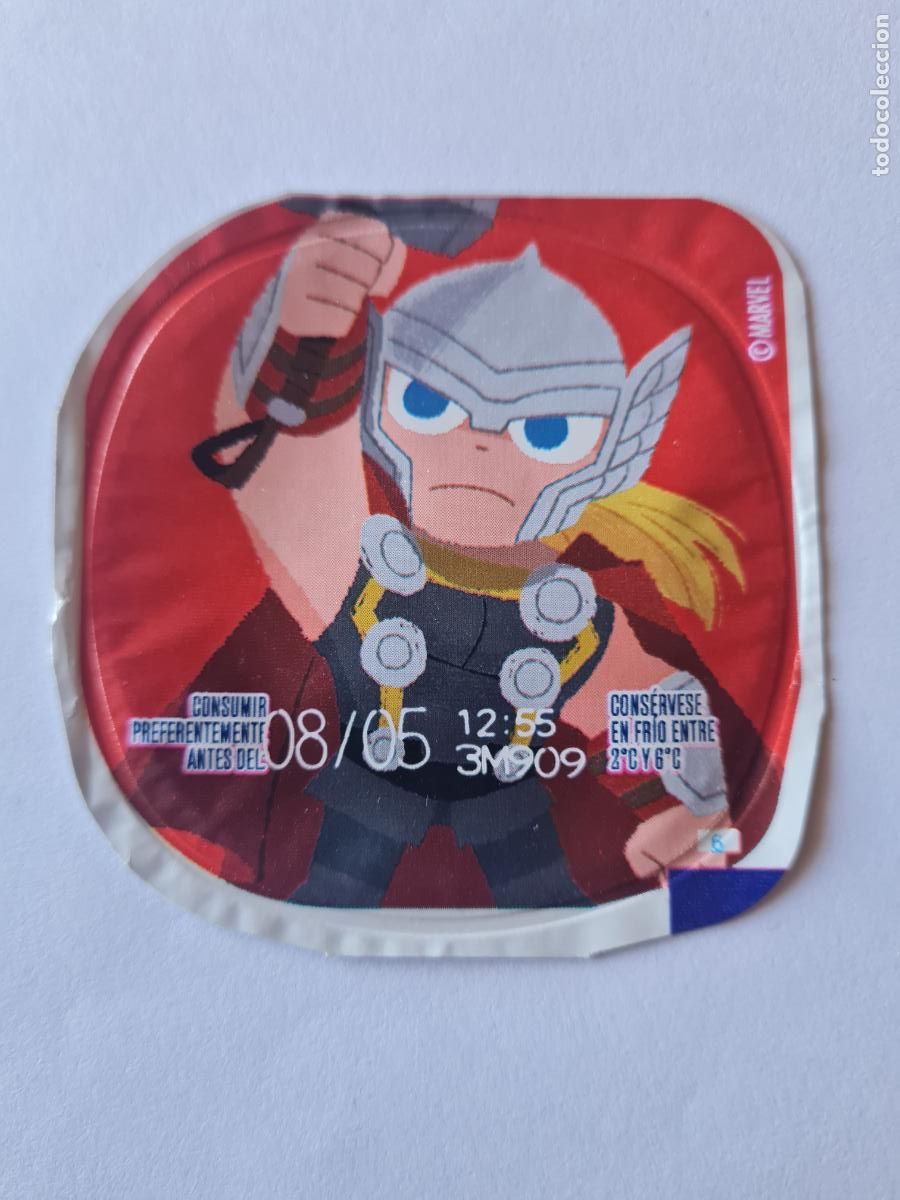 Etiquetas antiguas: THOR POSE 1 - MARVEL - DISNEY - TAPA YOGUR DANONE SABORES - 2023