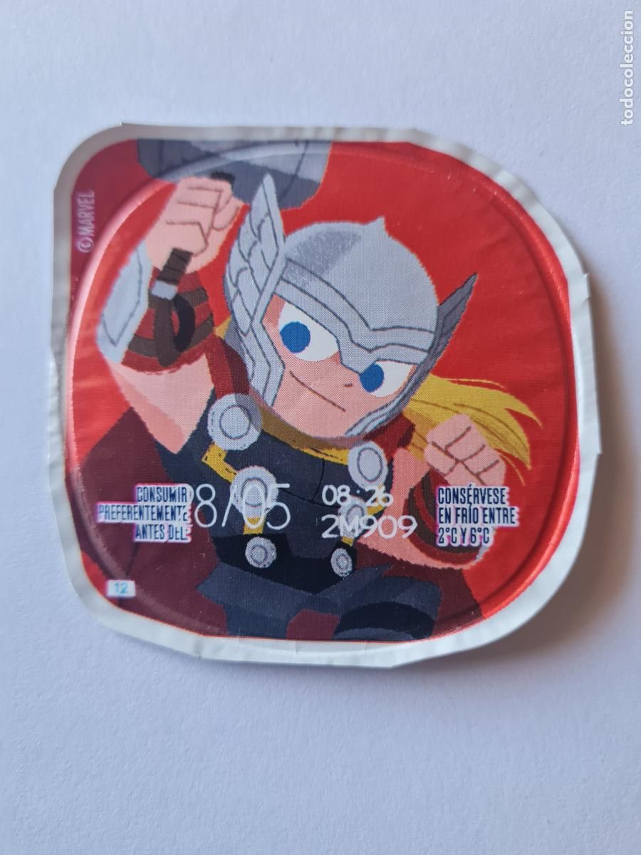 Etiquetas antiguas: THOR POSE 2 - MARVEL - DISNEY - TAPA YOGUR DANONE SABORES - 2023