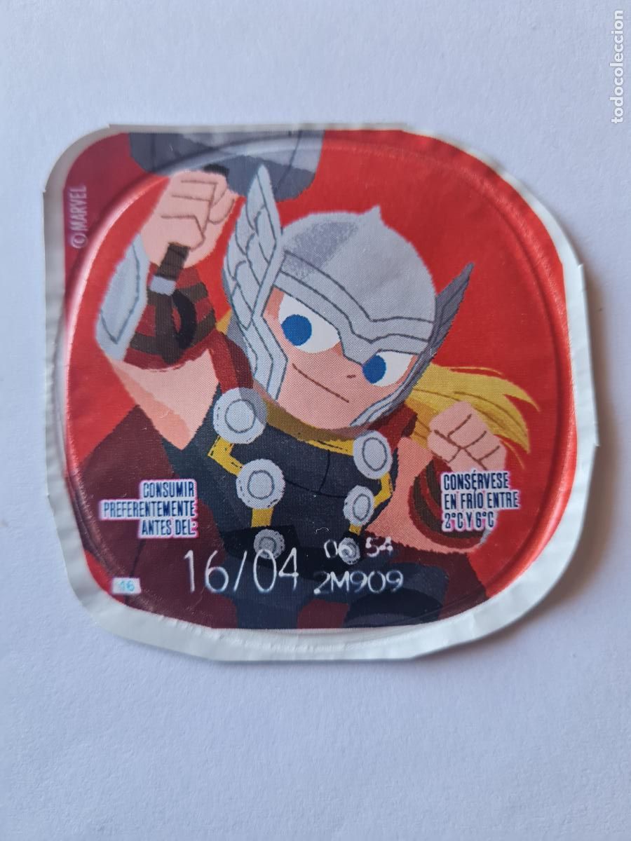 Etiquetas antiguas: THOR POSE 2 - MARVEL - DISNEY - TAPA YOGUR DANONE SABORES - 2023
