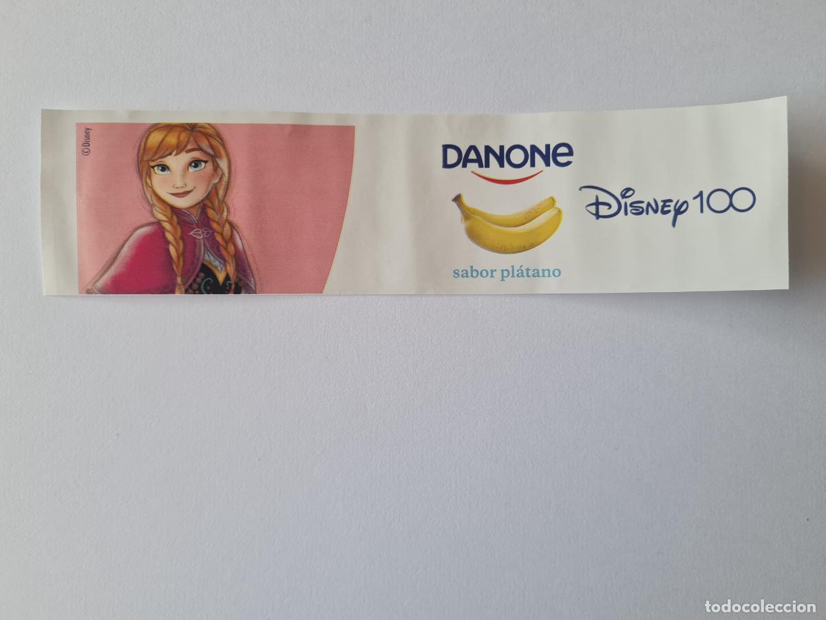 Etiquetas antiguas: ANNA-FROZEN - SABOR PLATANO - DISNEY 100 ANIVERSARIO - ETIQUETAS YOGUR DANONE