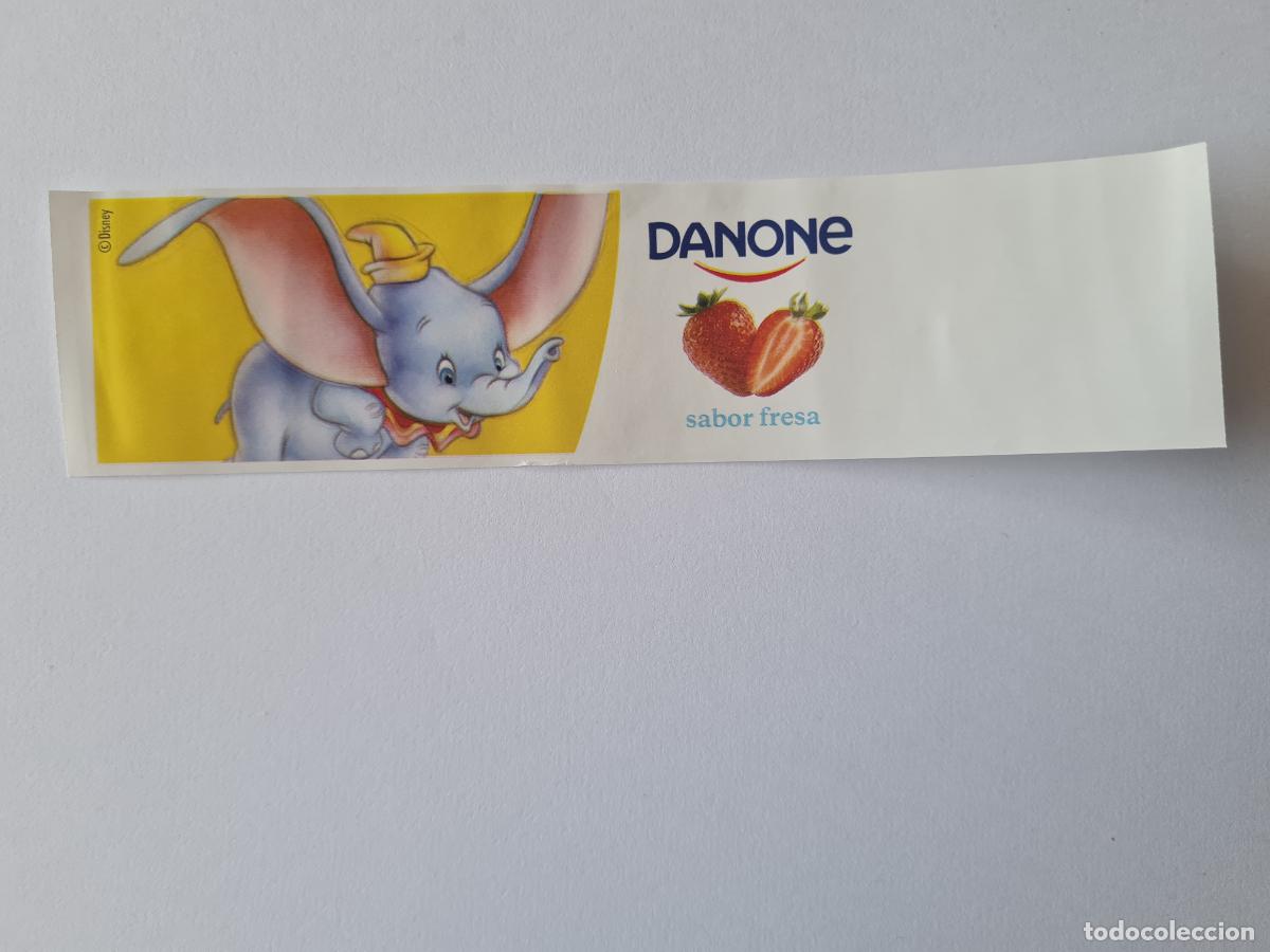 Etiquetas antiguas: DUMBO - SABOR FRESA - DISNEY 100 ANIVERSARIO - ETIQUETAS YOGUR DANONE