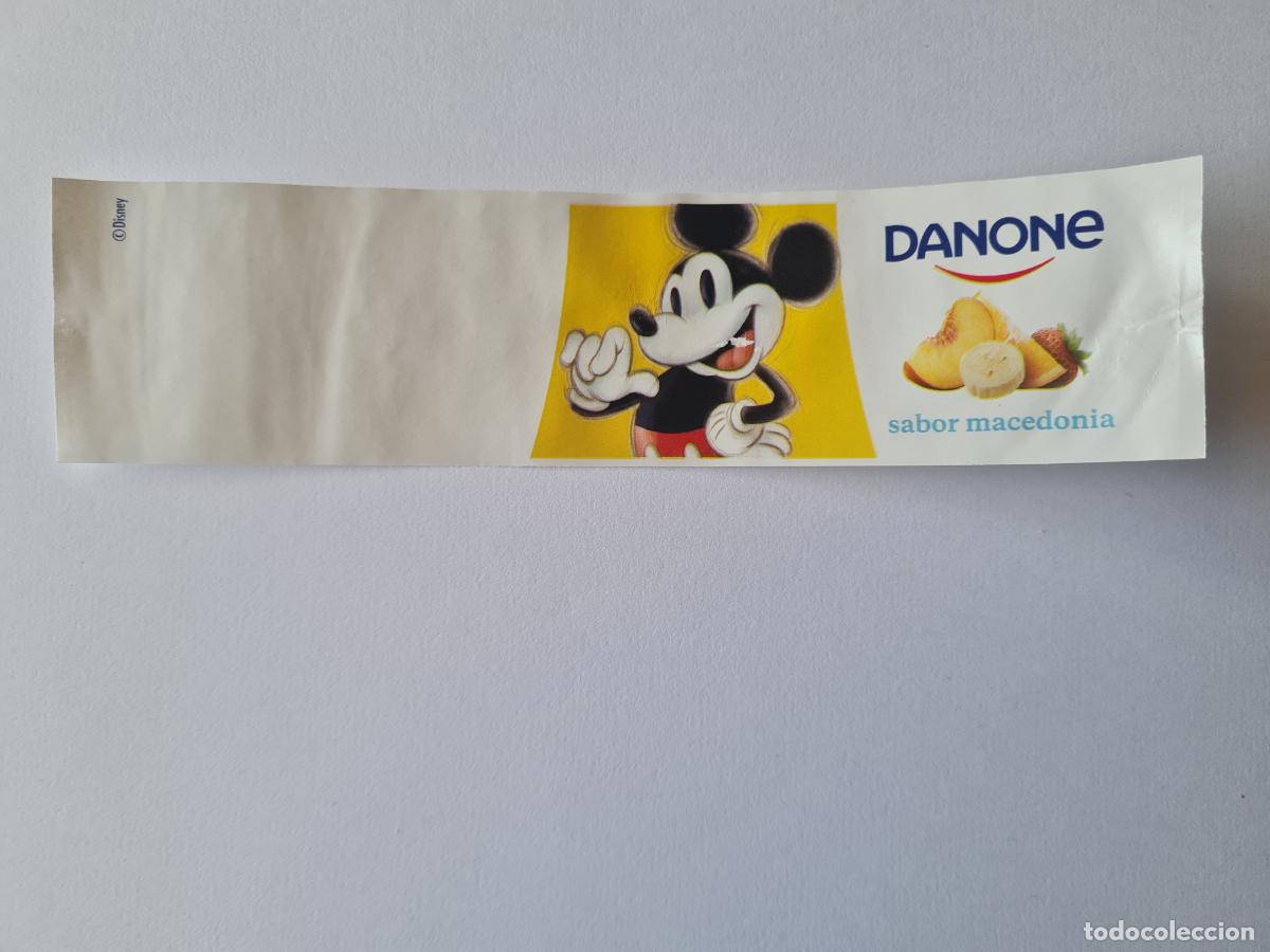 Etiquetas antiguas: MICKEY - SABOR MACEDONIA - DISNEY 100 ANIVERSARIO - ETIQUETAS YOGUR DANONE