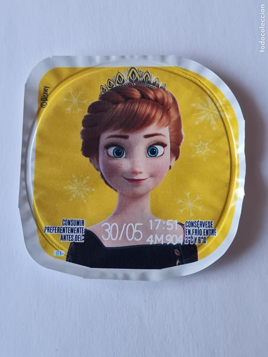 Etiquetas antiguas: ANNA POSE 1 FROZEN - DISNEY - TAPA YOGUR DANONE SABORES - 2023