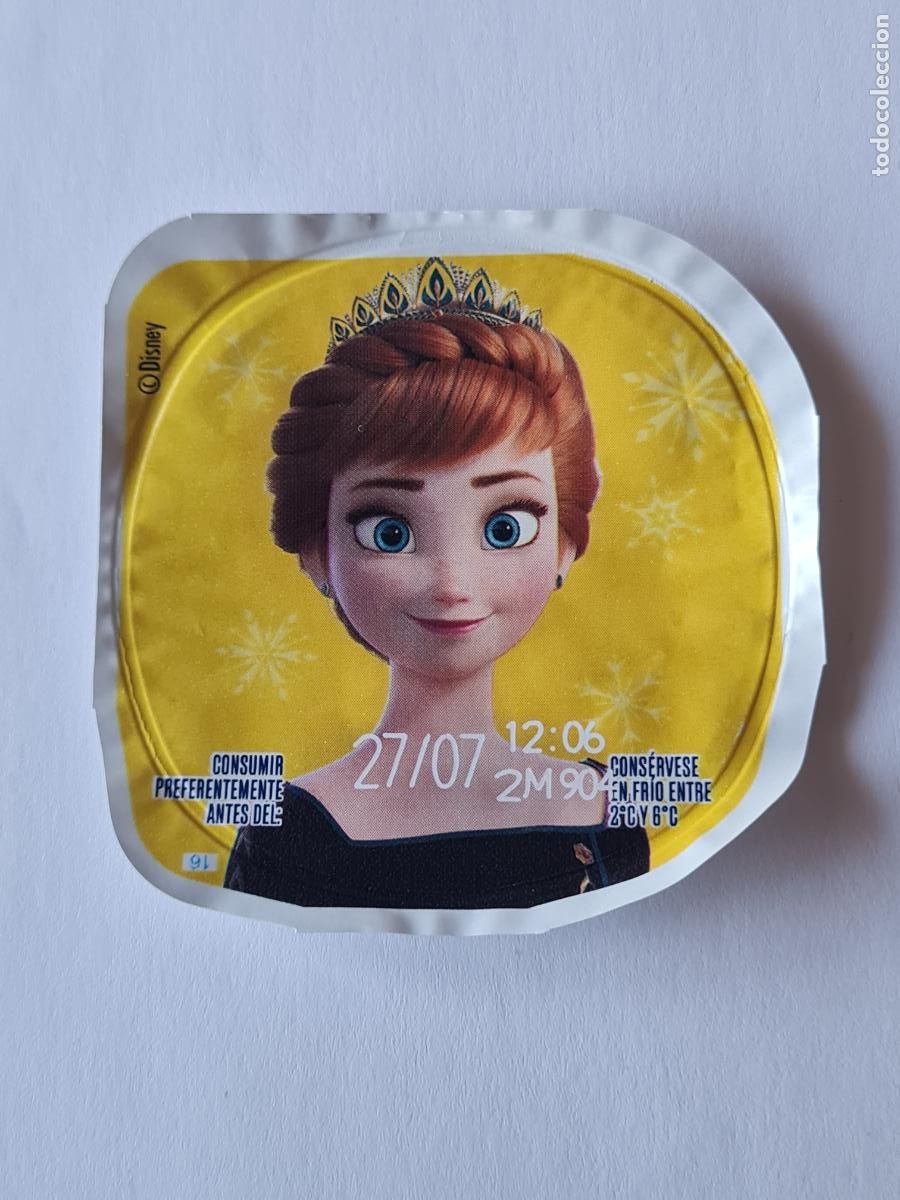 Etiquetas antiguas: ANNA POSE 1 FROZEN - DISNEY - TAPA YOGUR DANONE SABORES - 2023