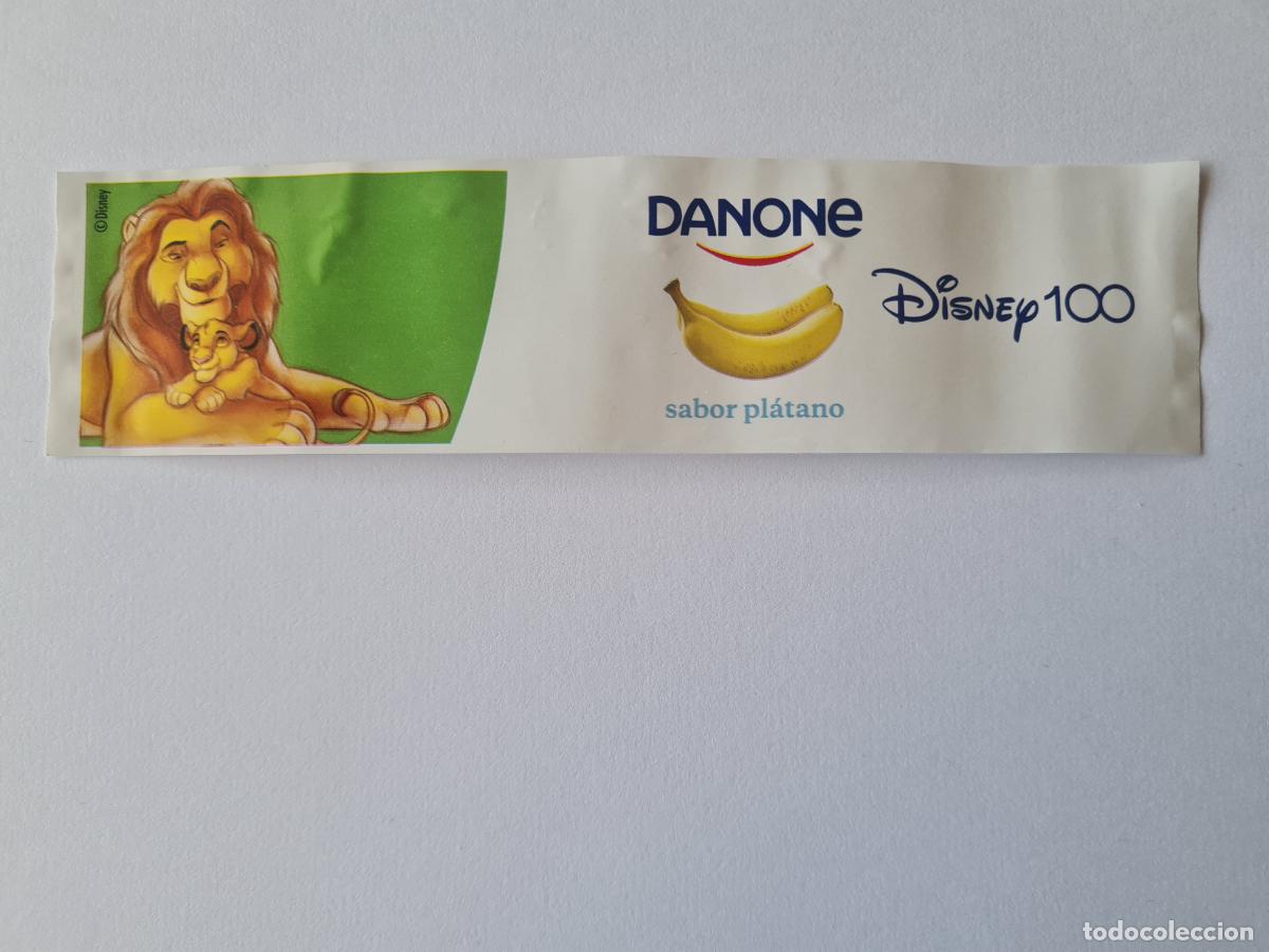 Etiquetas antiguas: SIMBA-MUFASA-EL REY LEON - SABOR PLATANO - DISNEY 100 ANIVERSARIO - ETIQUETAS YOGUR DANONE