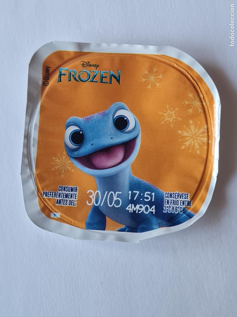 Etiquetas antiguas: BRUNI FROZEN - DISNEY - TAPA YOGUR DANONE SABORES - 2023