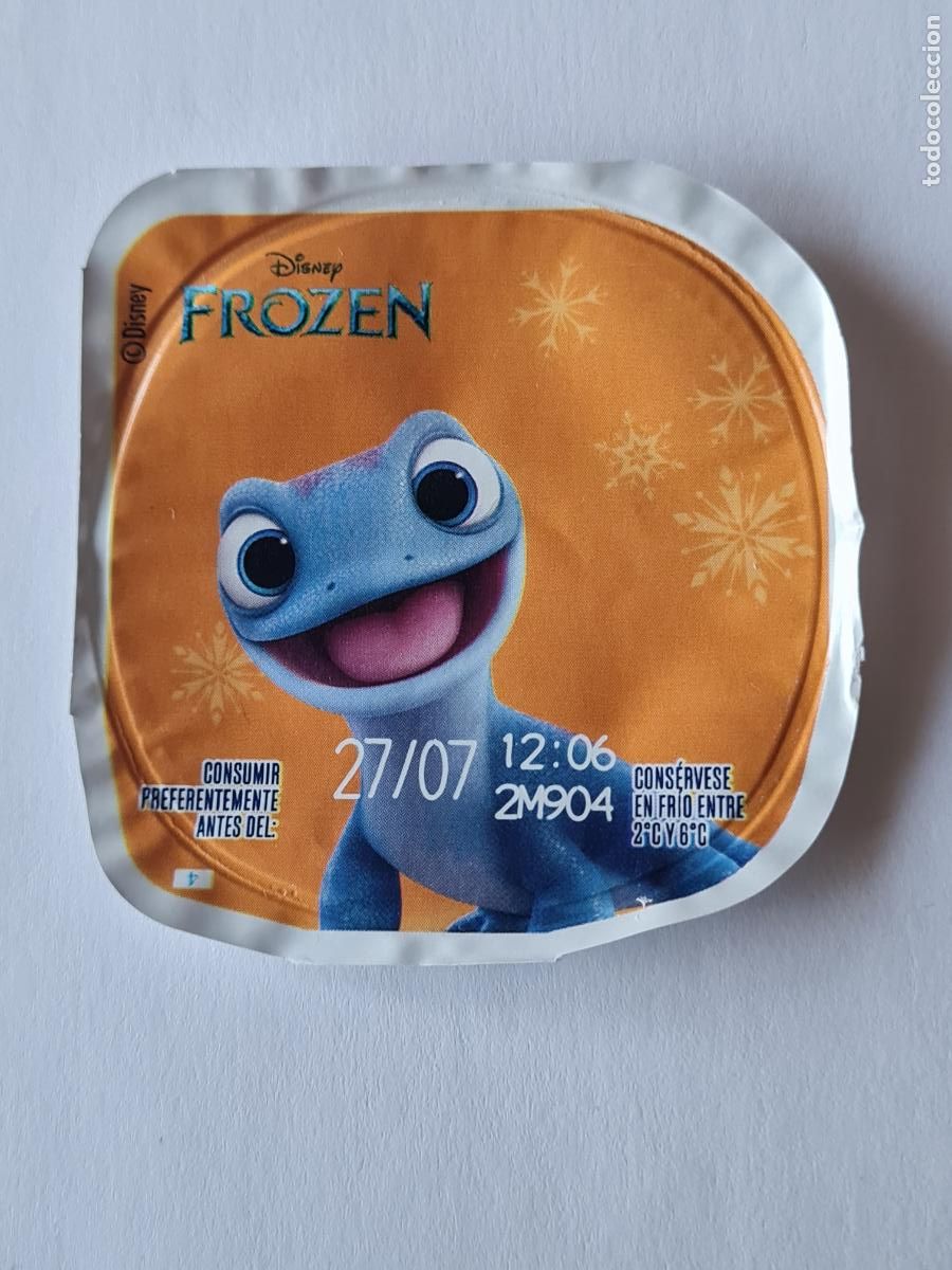 Etiquetas antiguas: BRUNI FROZEN - DISNEY - TAPA YOGUR DANONE SABORES - 2023