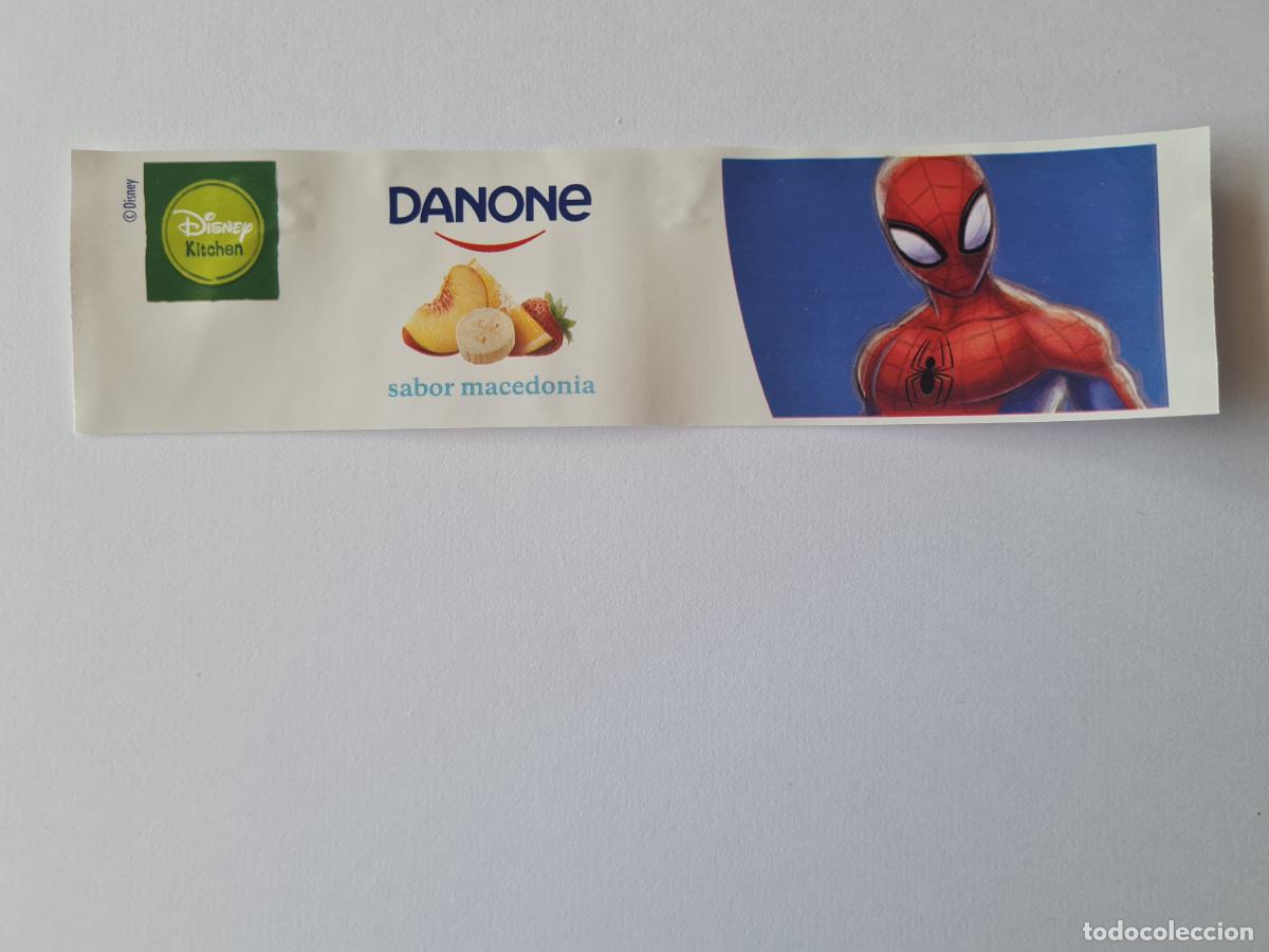 Etiquetas antiguas: SPIDERMAN-MARVEL - SABOR MACEDONIA - DISNEY 100 ANIVERSARIO - ETIQUETAS YOGUR DANONE