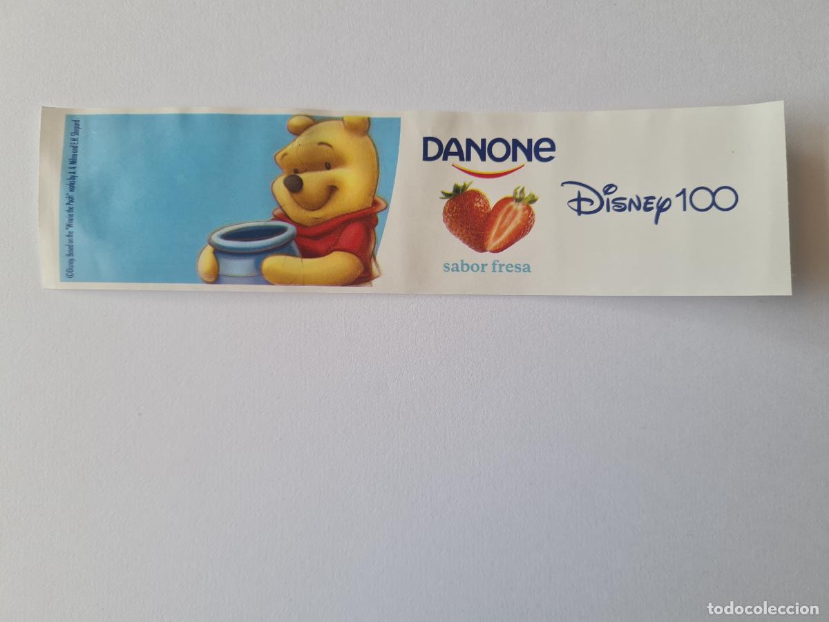 Etiquetas antiguas: WINNIE THE POOH - SABOR FRESA - DISNEY 100 ANIVERSARIO - ETIQUETAS YOGUR DANONE
