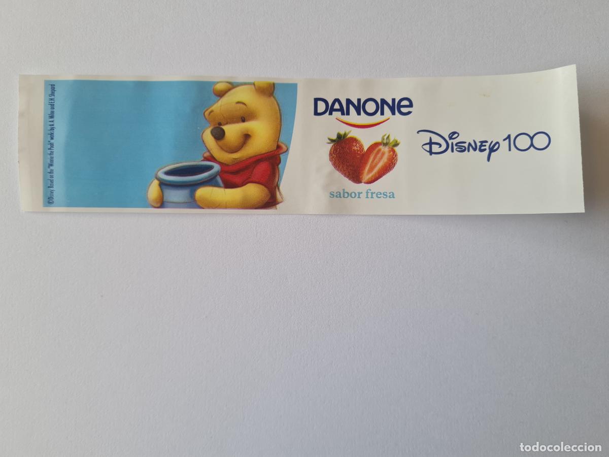 Etiquetas antiguas: WINNIE THE POOH - SABOR FRESA - DISNEY 100 ANIVERSARIO - ETIQUETAS YOGUR DANONE