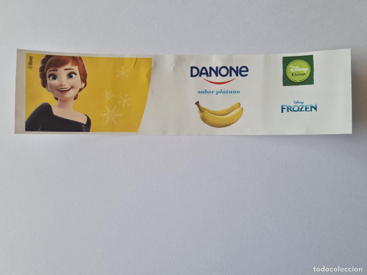 Etiquetas antiguas: ANNA POSE 2 - SABOR PLATANO - FROZEN II - DISNEY - ETIQUETAS YOGUR DANONE