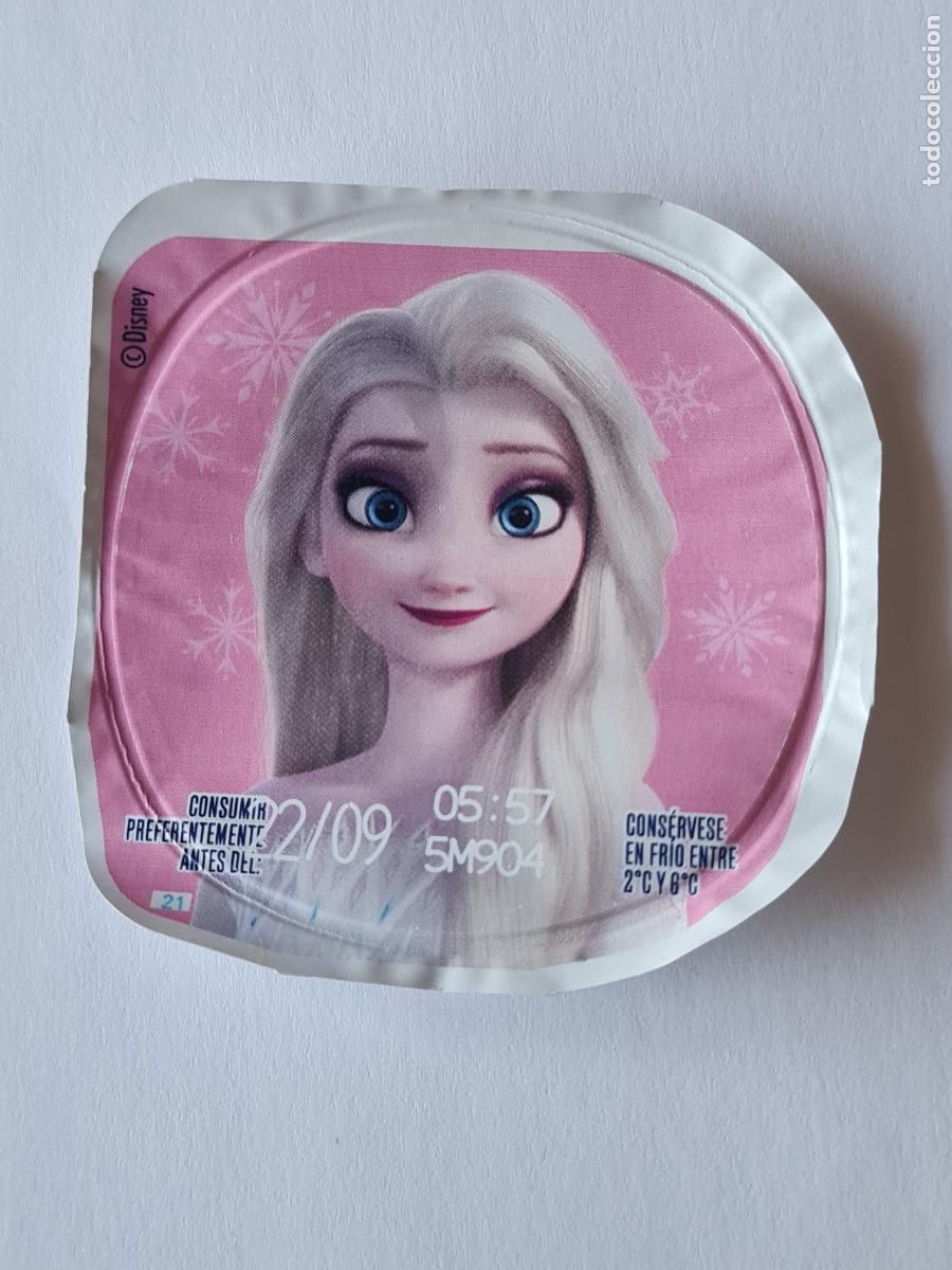 Etiquetas antiguas: ELSA POSE 1 FROZEN - DISNEY - TAPA YOGUR DANONE SABORES - 2023