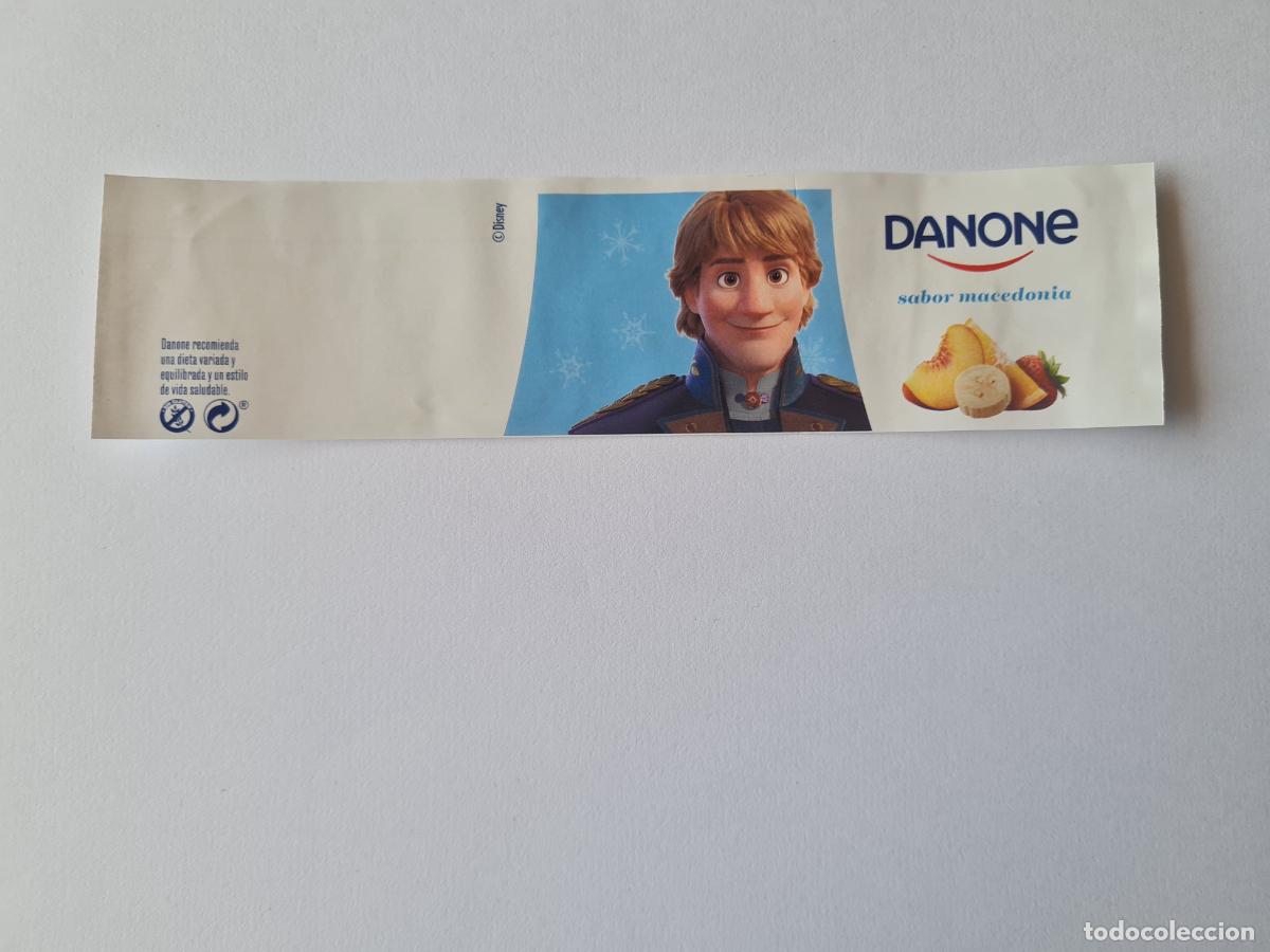 Etiquetas antiguas: KRISTOFF - SABOR MACEDONIA - FROZEN II - DISNEY - ETIQUETAS YOGUR DANONE