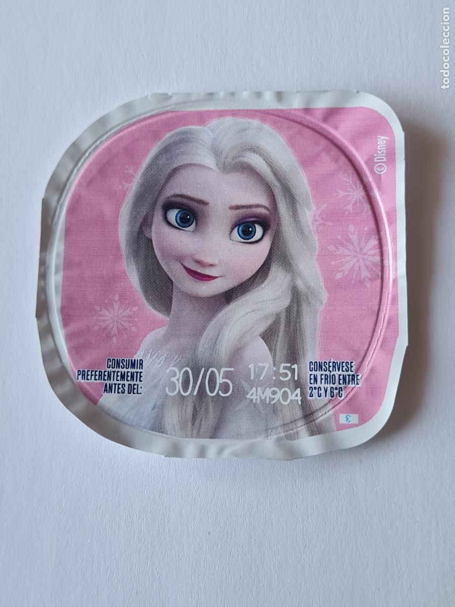 Etiquetas antiguas: ELSA POSE 2 FROZEN - DISNEY - TAPA YOGUR DANONE SABORES - 2023