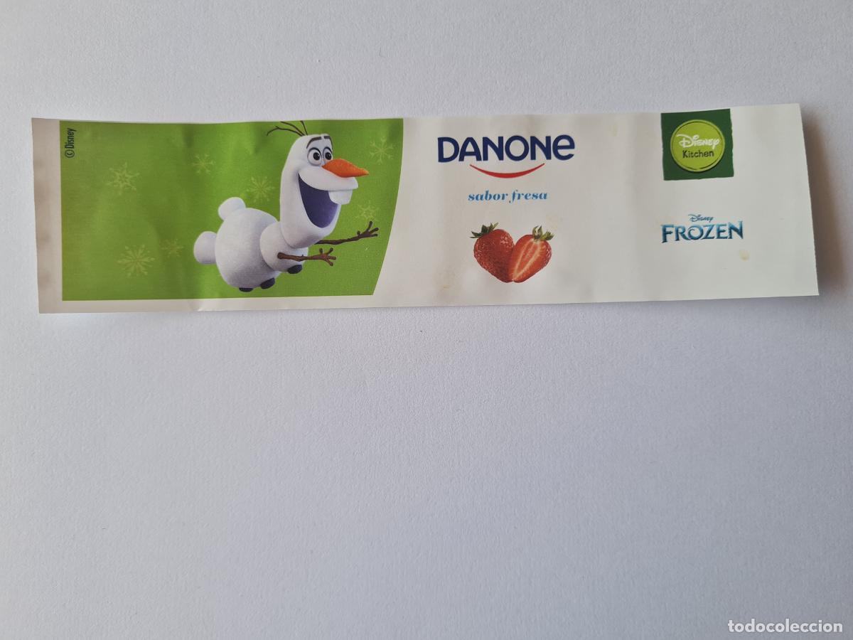 Etiquetas antiguas: OLAF POSE 2 - SABOR FRESA - FROZEN II - DISNEY - ETIQUETAS YOGUR DANONE