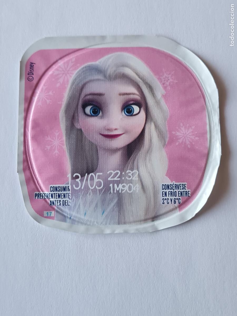 Etiquetas antiguas: ELSA POSE 1 FROZEN - DISNEY - TAPA YOGUR DANONE SABORES - 2023